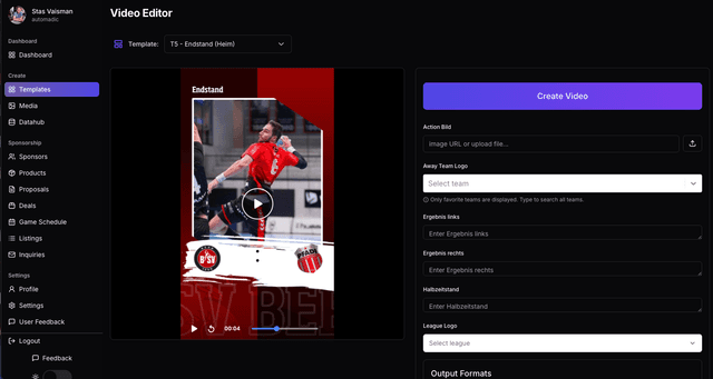 Sports Sponsorship Storefront with Dynamic Video Content Engine image